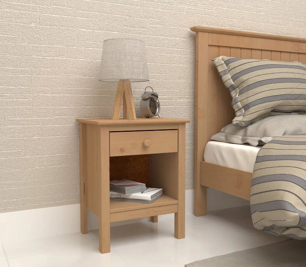 Solid Wood Nightstand with Drawer X7099