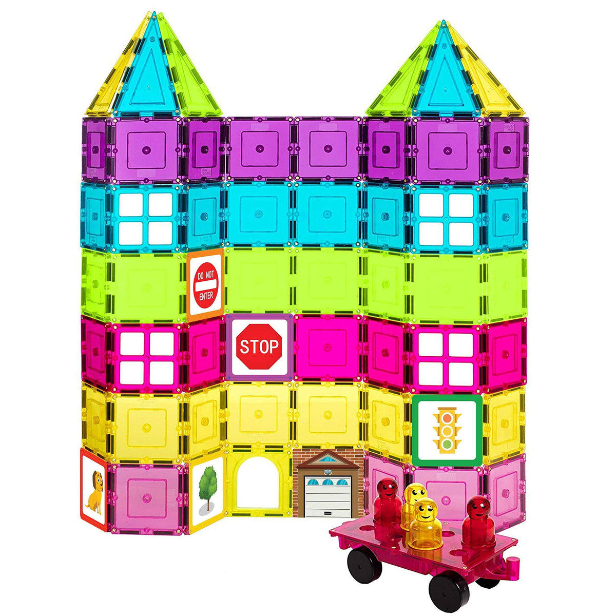 Magnetic Tiles Building Set 104 Pastel and Neon H406308