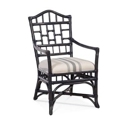Navy and White Performance Stripe Arm Chair X5548