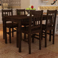 Wooden Dining Table with 4 Chairs Brown W179723